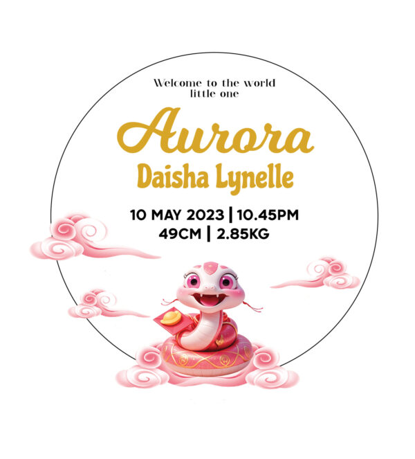 Custom Papan Nama Acrylic Baby New born Tahun Ular - Image 2